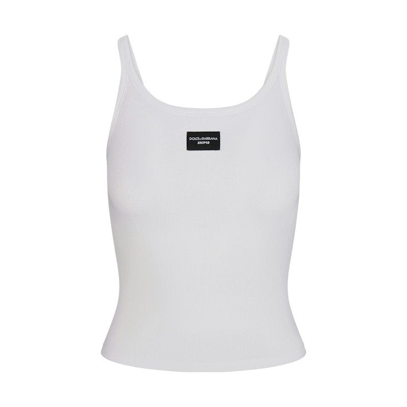 SKIMS x Dolce&Gabbana Cotton Rib Scoop Tank Snow