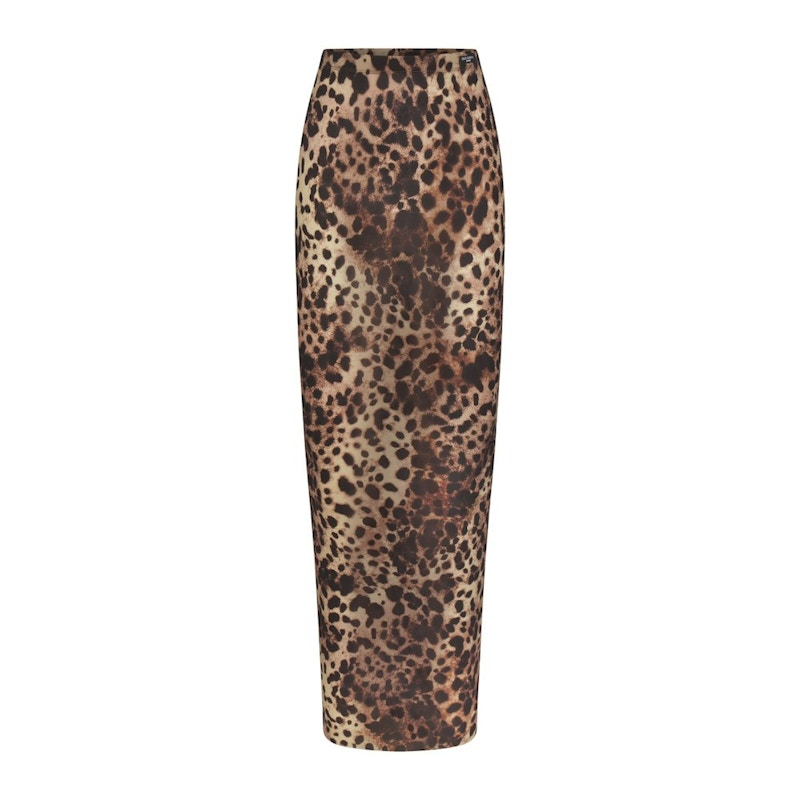 SKIMS x Dolce&Gabbana Milky Sheer Long Skirt Leopard