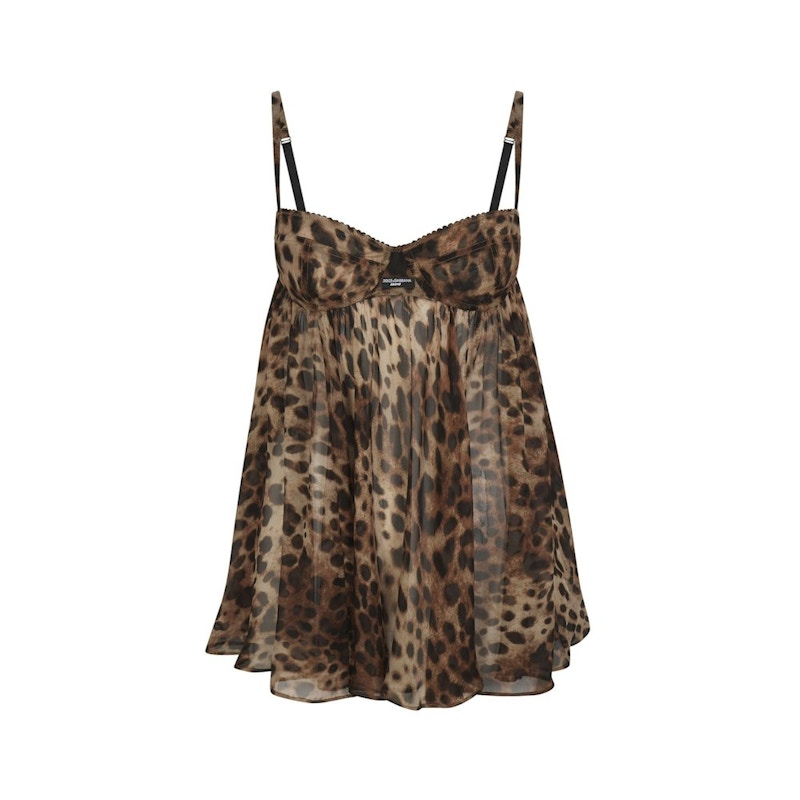 SKIMS x Dolce&Gabbana Skims Romance Babydoll Dress Leopard