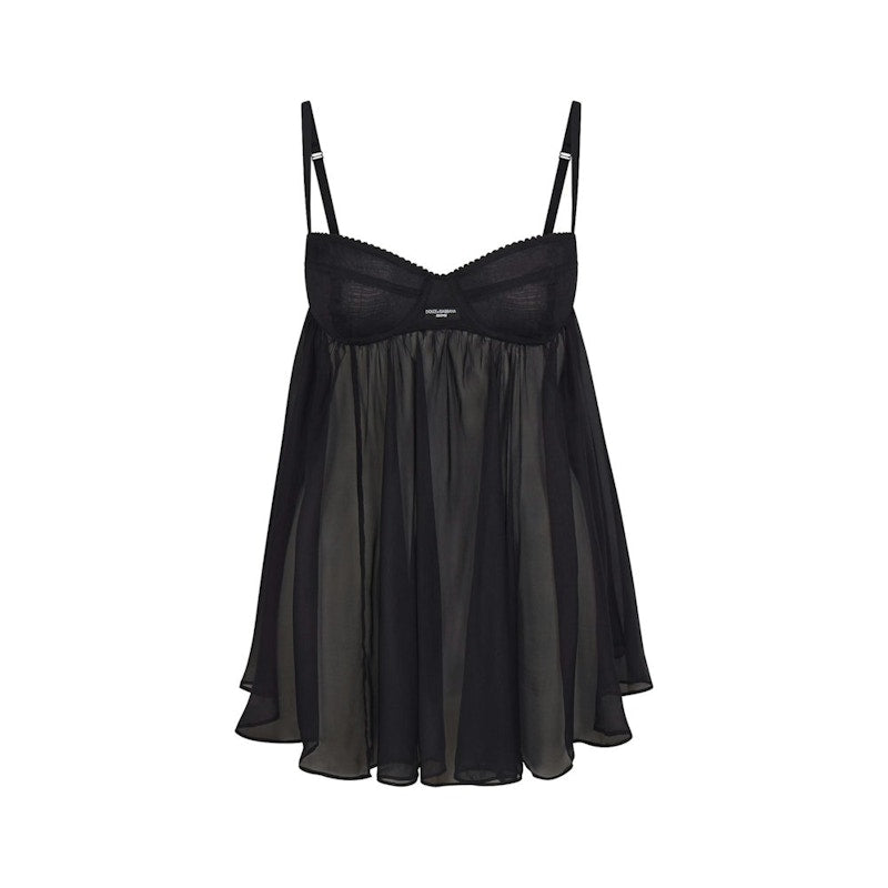 SKIMS x Dolce&Gabbana Skims Romance Babydoll Dress Onyx
