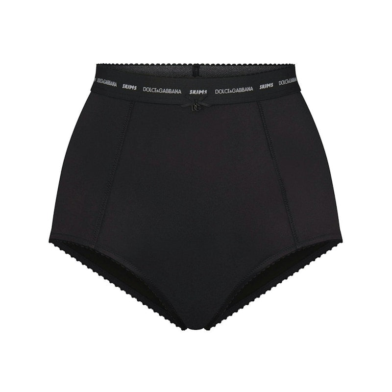 SKIMS x Dolce&Gabbana Stretch Satin High-Waisted Brief Onyx