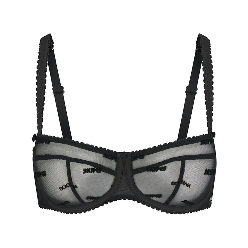 SKIMS x Dolce&Gabbana Ultra Fine Mesh Logo Balconette Bra Onyx