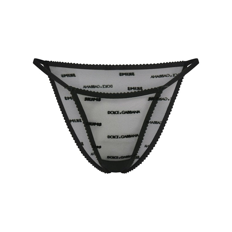 SKIMS x Dolce&Gabbana Ultra Fine Mesh Logo Bikini Onyx