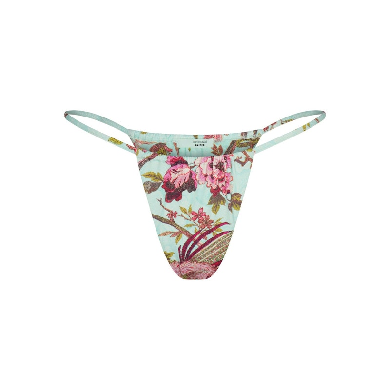SKIMS x Roberto Cavalli String Bikini Bottom Fagianella Print