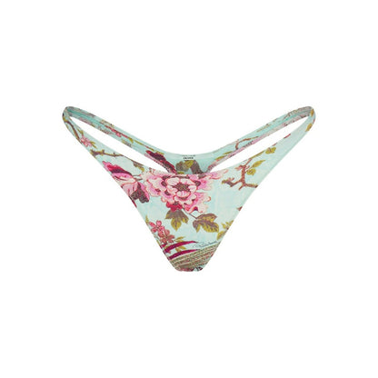 SKIMS x Roberto Cavalli Thong Bikini Bottom Fagianella Print