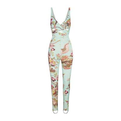 SKIMS x Roberto Cavalli Wrap Catsuit Fagianella Print
