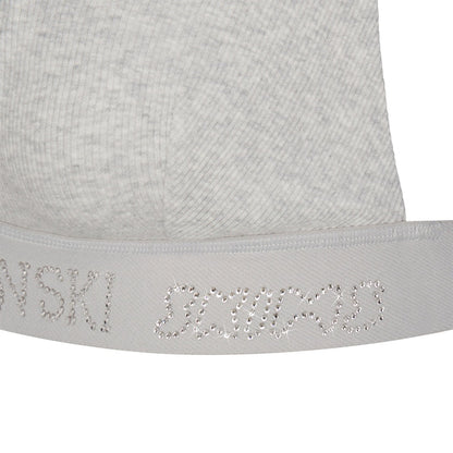 SKIMS x Swarovski Cotton Rib Plunge Bralette Light Heather Grey