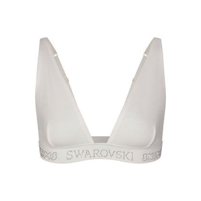 SKIMS x Swarovski Cotton Rib Plunge Bralette Marble