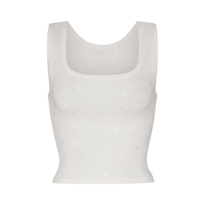 SKIMS x Swarovski Cotton Rib Tank Marble