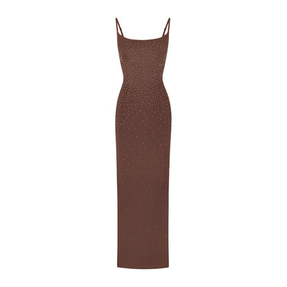 SKIMS x Swarovski Jelly Sheer Cami Long Dress Cocoa