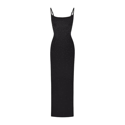 SKIMS x Swarovski Jelly Sheer Cami Long Dress Onyx