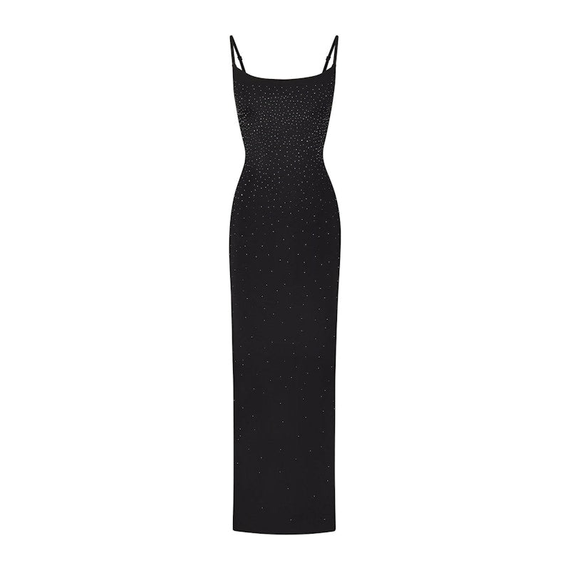 SKIMS x Swarovski Jelly Sheer Cami Long Dress Onyx
