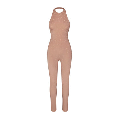 SKIMS x Swarovski Jelly Sheer Halter Catsuit Sienna