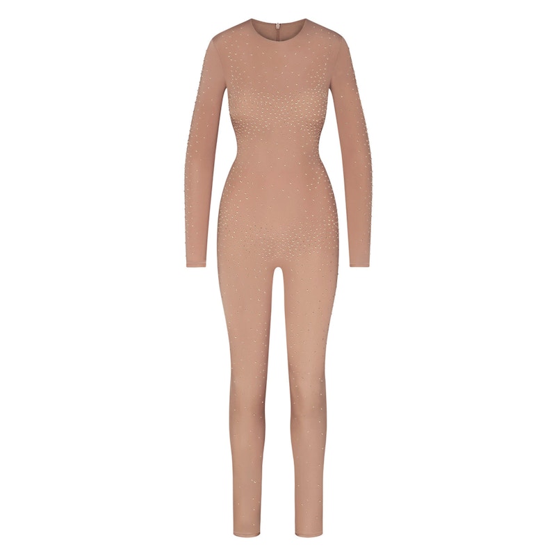 SKIMS x Swarovski Jelly Sheer Long Sleeve Catsuit Sienna