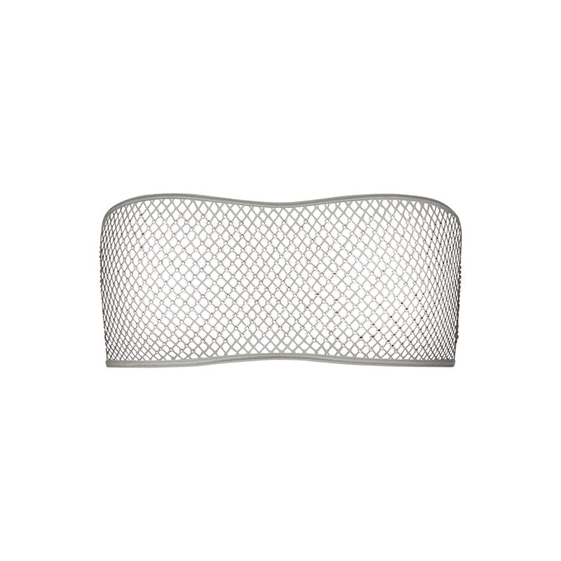 SKIMS x Swarovski Stretch Net Bandeau Silver