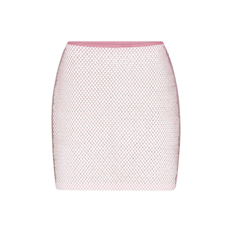 SKIMS x Swarovski Stretch Net Mini Skirt Bubble Gum