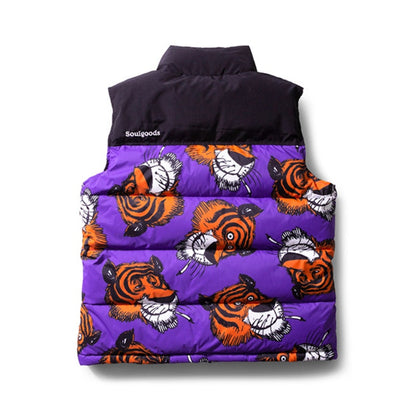 SOULGOODS Allover Tiger 800 D.P Outdoor Down Vest Purple