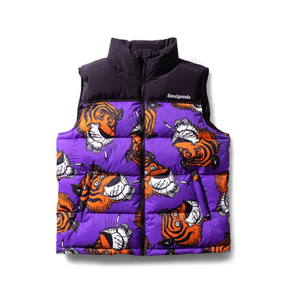 SOULGOODS Allover Tiger 800 D.P Outdoor Down Vest Purple