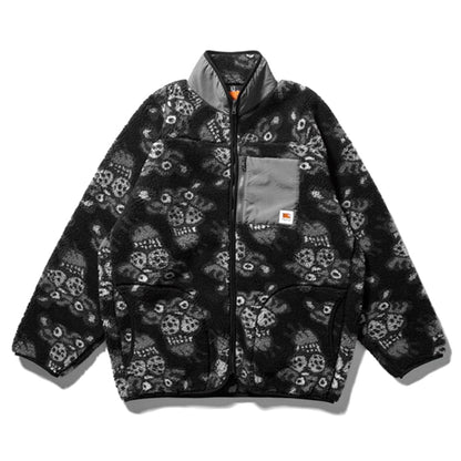 SOULGOODS Allover Tiger Logo Fleece Jacket Black