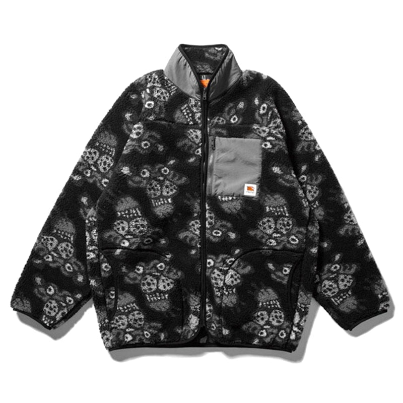 SOULGOODS Allover Tiger Logo Fleece Jacket Black
