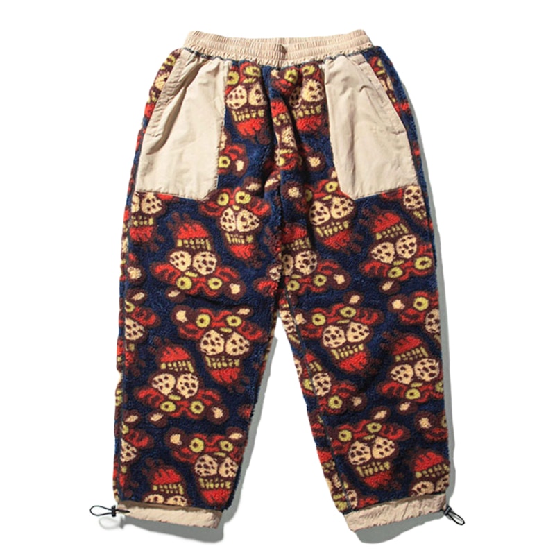 SOULGOODS Allover Tiger Logo Fleece Pants Dark Blue