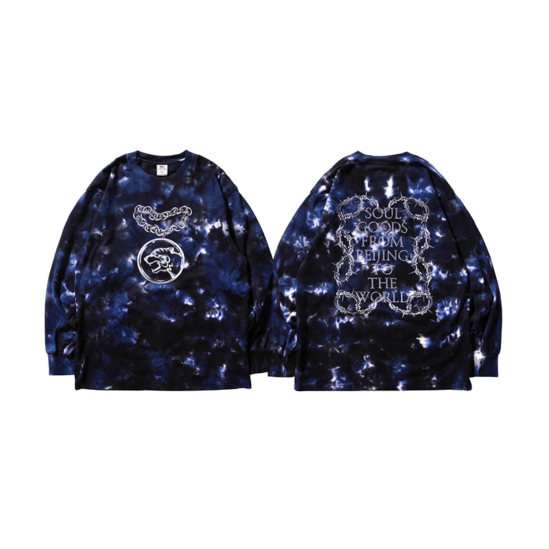 SOULGOODS Chain Tie Dye L/S T-Shirt Black Blue