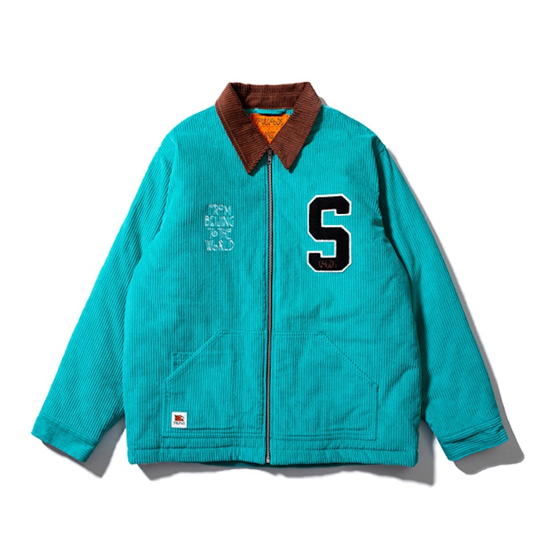 SOULGOODS Patch Corduroy Coach Jacket Blue