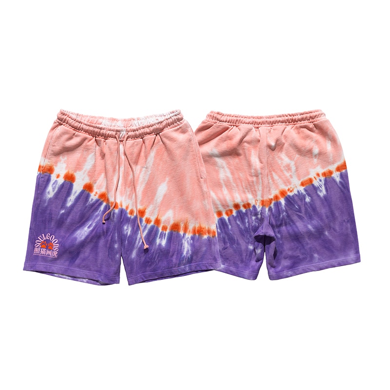 SOULGOODS SOULGOODS Tie Dyed Sweat Shorts Pink/Purple
