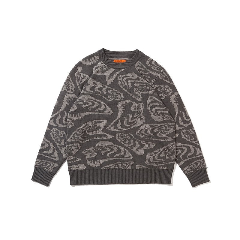 SOULGOODS Thermochromic All Over Tiger Knited Sweater Grey