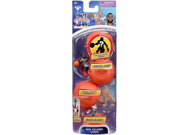 Space Jam A New Legacy - 4 Pack - 2" Lebron, Bugs Bunny, Wile E. Coyote, & Mystery Action Figure - Bench