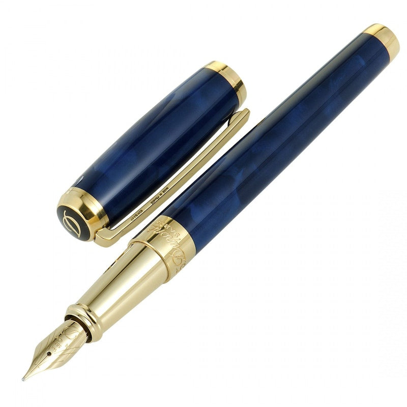 S.T Dupont Line D Atelier Blue Lacquer 5.9in Fountain Medium 410698
