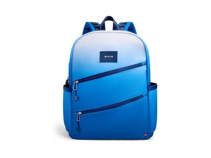 STATE Kane Double Pocket Backpack Blue Gradient Diagonal Zipper