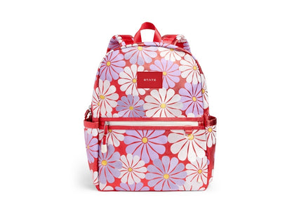 STATE Kane Double Pocket Backpack Metallic Ruby Floral
