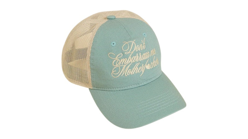 Sabrina Carpenter Don't Embarrass Me Trucker Hat Blue