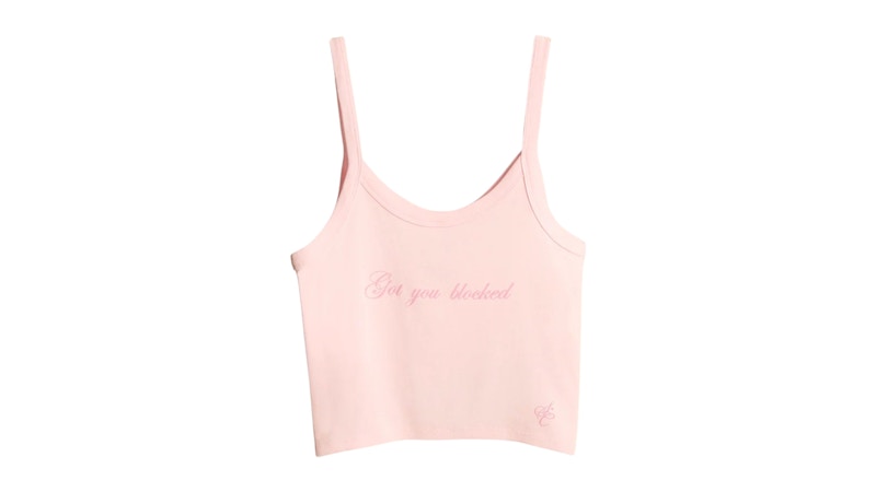 Sabrina Carpenter Got You Blocked Crop Tank Pink