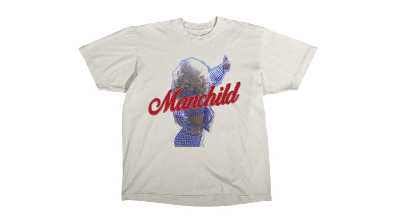 Sabrina Carpenter Manchild Rhinestone T-Shirt White