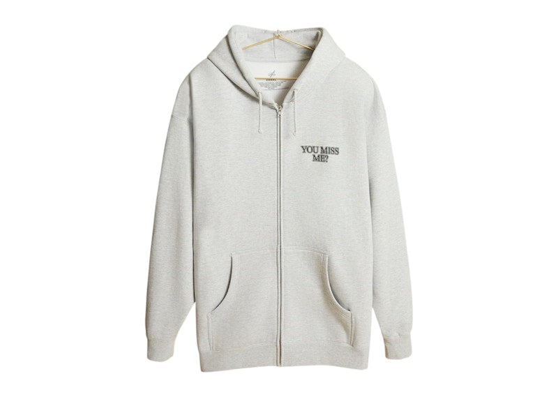 Sabrina Carpenter Miss Me Zip Hoodie Heather Grey