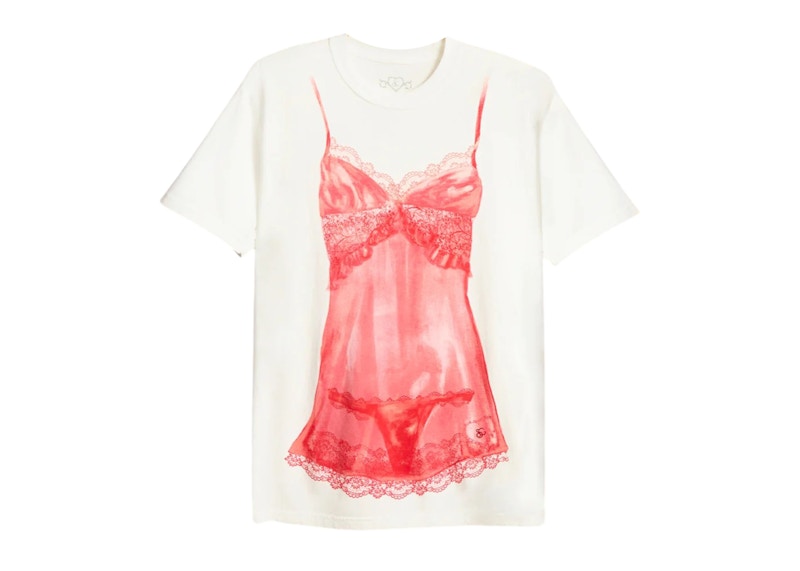 Sabrina Carpenter Red Lingerie Tee White