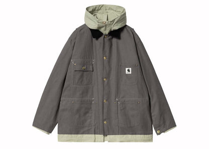 Sacai x Carharrtt WIP Reversible Duck Coat Grey/Light Green