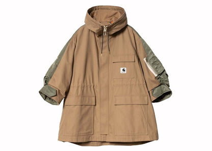 Sacai x Carharrtt WIP Women's Duck x Nylon Twill Coat Beige/Khaki