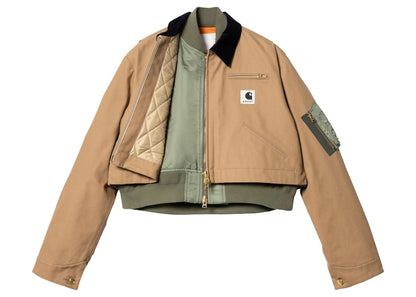 Sacai x Carhartt WIP Women's Canvas MA-1 Detroit Jacket Beige