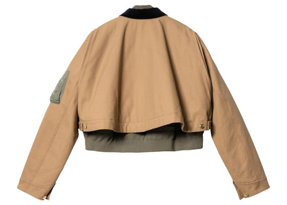 Sacai x Carhartt WIP Women's Canvas MA-1 Detroit Jacket Beige