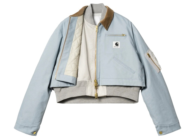 Sacai x Carhartt WIP Women's Canvas MA-1 Detroit Jacket Light Blue