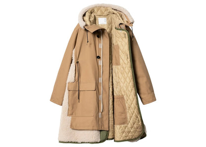 Sacai x Carhartt WIP Women's Canvas Siberian Parka Beige