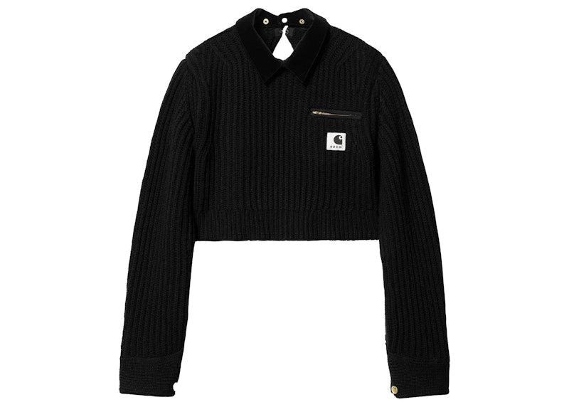 Sacai x Carhartt WIP Women's Knit Detroit Pullover Black