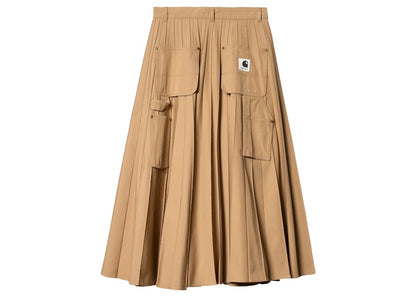 Sacai x Carhartt WIP Women's Pleated Skirt Beige