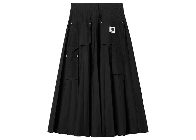Sacai x Carhartt WIP Women's Pleated Skirt Black