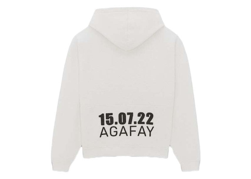 Saint Laurent AGAFAY Logo Hoodie White
