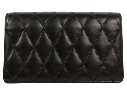 Saint Laurent Angie Chain Diamond Quilted Lambskin Black