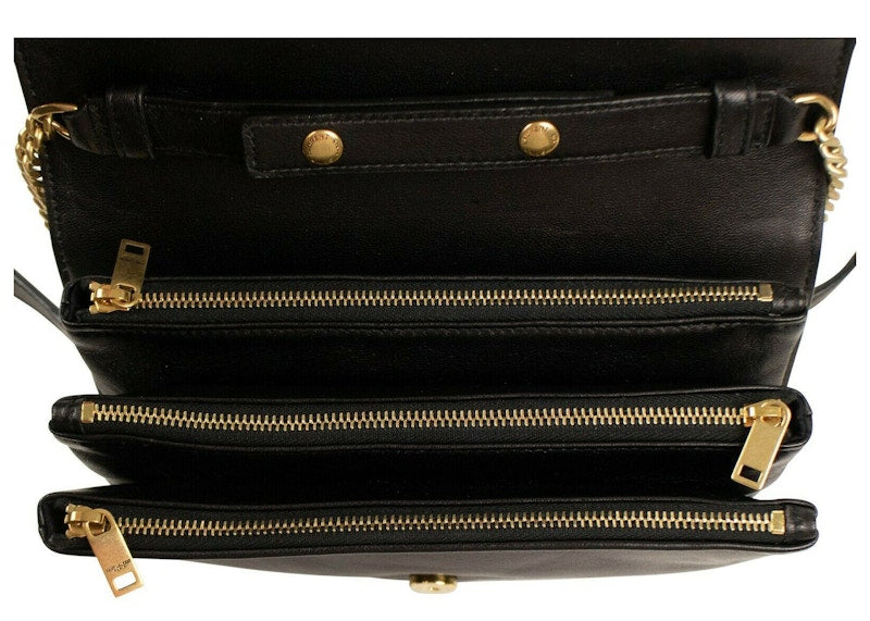 Saint Laurent Angie Chain Diamond Quilted Lambskin Black